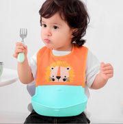 嬰兒可摺疊圍兜 便攜口水肩 寶寶吃飯圍兜防水免洗男女寶寶食飯兜兜矽膠圍嘴嬰兒童口水兜小童