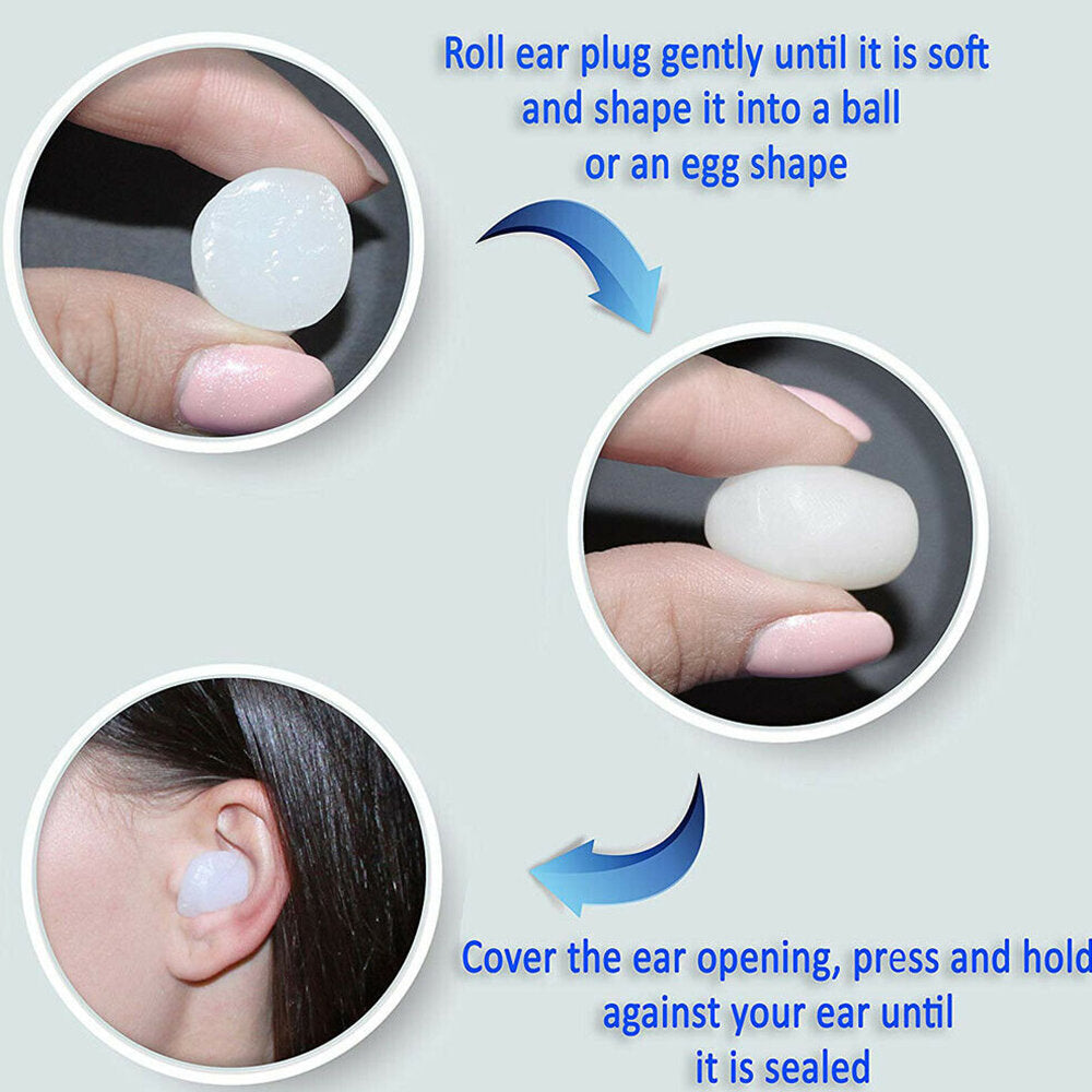 [6-pack] Soft silicone swimming earplugs, sports earplugs, silent earplugs, shower earplugs, sleep earplugs, earplugs