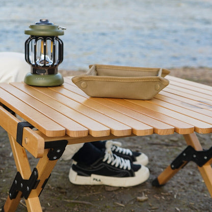 戶外露營收納托盤家居旅行收納盒野營便攜折疊方形雜物收納盤 餐具