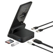 7合1擴展底座  Docking Type-C手機智能HUB 擴展底座 samsung 手機讀卡 手機充電座hdmi usb sd卡typec讀卡器 S21 手機支架