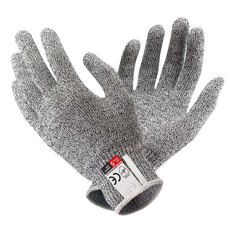 五級防割手套廚房HPPE防劃傷玻璃切割安全防護園藝工作 多用強化耐磨開生蠔等切割手套 工程手套
