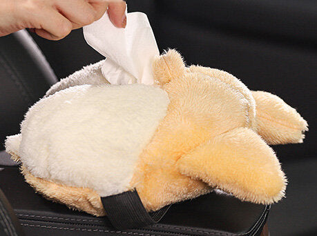 Corgi butt funny car tissue box creative cute tissue box car interior decoration tissue bag box