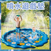 户外喷水游戏垫户外充气儿童戏水垫玩水垫喷水垫喷水池玩具戏水池充气泳池户外戏水充气垫喷水泳池充气戏水池夏天必备花边字母喷水垫（动物字母款式/图案随机） 充气浮垫