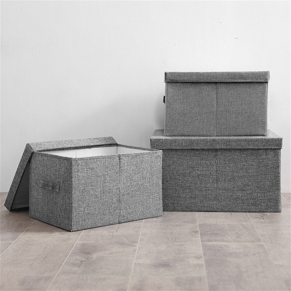 Off-white small covered cotton storage box for clothing, toys and sundries multi-functional storage basket storage basket [parallel import]