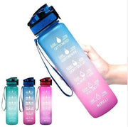 Blue powder 1L plastic kettle tritan kettle frosted gradient water cup sports kettle space cup travel cup kettle water bottle