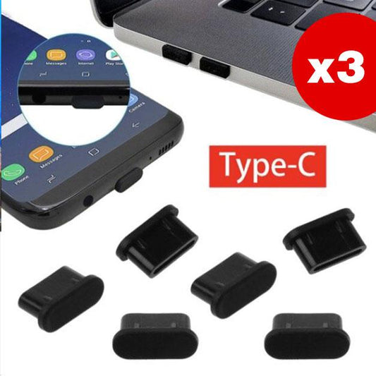 【3個裝】USB Type-C介面 Type-c充電口數據塞 手機防塵塞 矽膠防塵塞