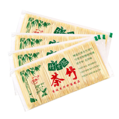 Toothpick household disposable sharp double-ended hotel restaurant restaurant bulk bamboo tooth picking fruit pick