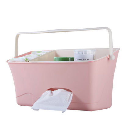 Baby bedside hanging storage box 18L large capacity healthy PP material layered storage baby supplies storage box bottle diaper tissue organizer box green storage box