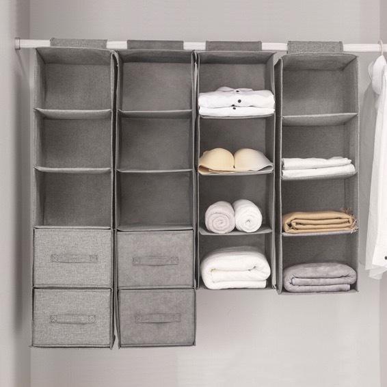 New multi-layer clothing dust-proof hanging bag [S size・Three layers] Wardrobe hanging clothing handbag sundry storage and organization hanging bag