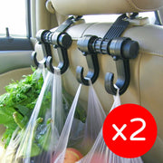 【2個裝】多用途汽車用安全掛勾 汽車後坐椅背掛勾  雙勾設計 車上掛勾 汽車用品掛鉤