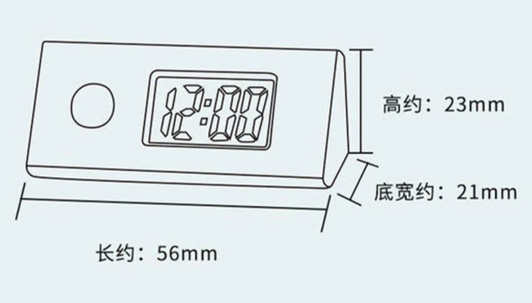 學習迷你電子表 便攜鑰匙扣小掛表 灰色 電子鐘