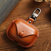 Brown leather Bluetooth headphone case headphone case protective case suitable for Apple airpods pro 3 headphone box protective case