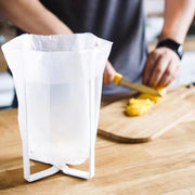 Japanese-style large four-corner kitchen foldable garbage rack garbage bag cup holder desktop bathroom floor bag storage bracket mouth support white flat bracket milk bottle rack