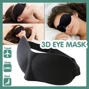 3D 眼罩（完全黑晒），适合睡觉，旅行，小睡，夜间蒙上眼睛3D立体造型遮光眼罩【黑色一个】 3D眼罩遮光睡眠眼罩新款旅行立体海绵眼罩