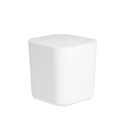 Pure white minimalist desktop trash can with lid Japanese simple small trash can mini trash can storage box storage box
