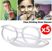 [5-Pack] Transparent Children's Glasses Straws Eye Straws Creative Art DIY Styling Straws Straws