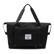 【**Black**】Foldable Lightweight Travel Bag, Attachable to Luggage Handles, Thickened Large Capacity Outing Bag, Portable Folding Luggage Travel Bag, Organizer Storage Bag, Waterproof Travel Bag, Clothing Storage Bag