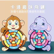 兒童絨布標靶 動物飛鏢盤 卡通黏黏球 兒童玩具 兒童標靶 投擲玩具 黏球飛鏢盤 益智遊戲 （小猴款/球顏色隨機/標靶+6顆球+掛鈎）