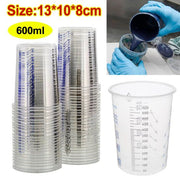 [50pcs] 600ml Mixing Cup Clear Plastic Plastic Graduated Measuring Cup