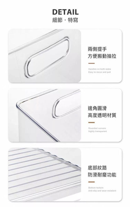特大尺寸！高清透明收納籃｜超大容量 學生書桌文具整理架 雜物儲存 檔案分類 提手設計 房間衣櫃抽屜桌面整理籃 兒童小朋友玩具毛公仔書本衣物毛巾化妝品雜物收納筐 儲物盒 辦公室Office文件架 儲物箱- View 9-ManyMart 萬嚟買