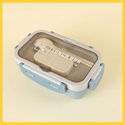 (Blue) Three-Compartment Sealed Lunch Box, Lunch Box, Plastic Meal Box, Microwave Safe, Compartmentalized Dipping Sauce