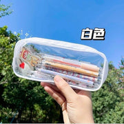 PVC Waterproof Pencil Pouch, Office Organizer Bag, Cosmetic Organizer Bag, Simple Transparent Pencil Pouch, Large Capacity Stationery Pouch, Pencil Case
