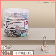 Deli Colored Binder Clips - 60 Mixed Assortment (File Clips | Small Metal Clips | Small Iron Clips | Swallowtail Clips | Bill Clips) 15*55*66MM, Holds 30 A4 Sheets
[Parallel Import]