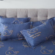 (Pack of 2) Pillowcases Japanese Style 74×48cm - Whale/Fish Print (Random Design)