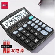 Deli 837ES Calculator, 12-Digit Large Display, Solar-Powered, Dual Power Calculator, Stationery [Parallel Import]