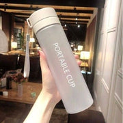 (Light Gray Frosted 800ml) Food-grade Plastic Cup Portable Sports Water Bottle for Men and Women, Large Capacity for Fitness, Students, and Children, Drop-resistant Plastic Water Bottle