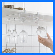 (White/1 piece) Japanese-style cabinet wine glass holder, no-drill inverted stemware rack, hanging wine glass rack, wine glass drying rack, hanging stemware storage rack