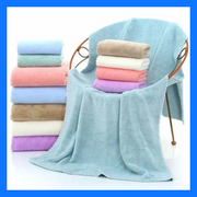 【Blue】High-Density Velvet Bath Towel Beach Swimming Absorbent Bath Towel 70*140cm Soft Absorbent Fluffy Absorbent Towel