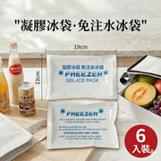 【6件裝 | 可重複使用】凝膠急凍保冷劑 免注水冰袋 保冰劑 保冷袋 露營 釣魚 野炊 烤肉 冰袋 保冰袋（19*13cm 250g）