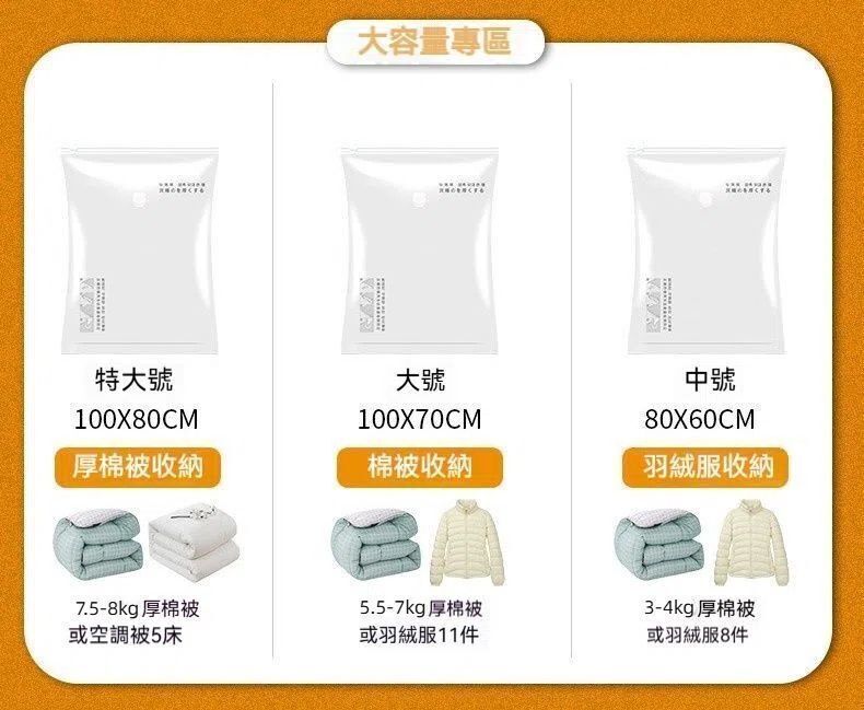 真空收納袋40x60cm 真空壓縮袋 透明衣物棉被羽絨服專用壓縮袋 省空間 家用收納袋 旅行用品 戶外收納-超小號60*40cm- View 6-ManyMart 萬嚟買