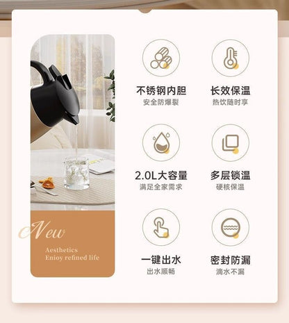 手提式不銹鋼真空保溫瓶 保溫壺 不銹鋼保溫壺 2L- View 2-ManyMart 萬嚟買