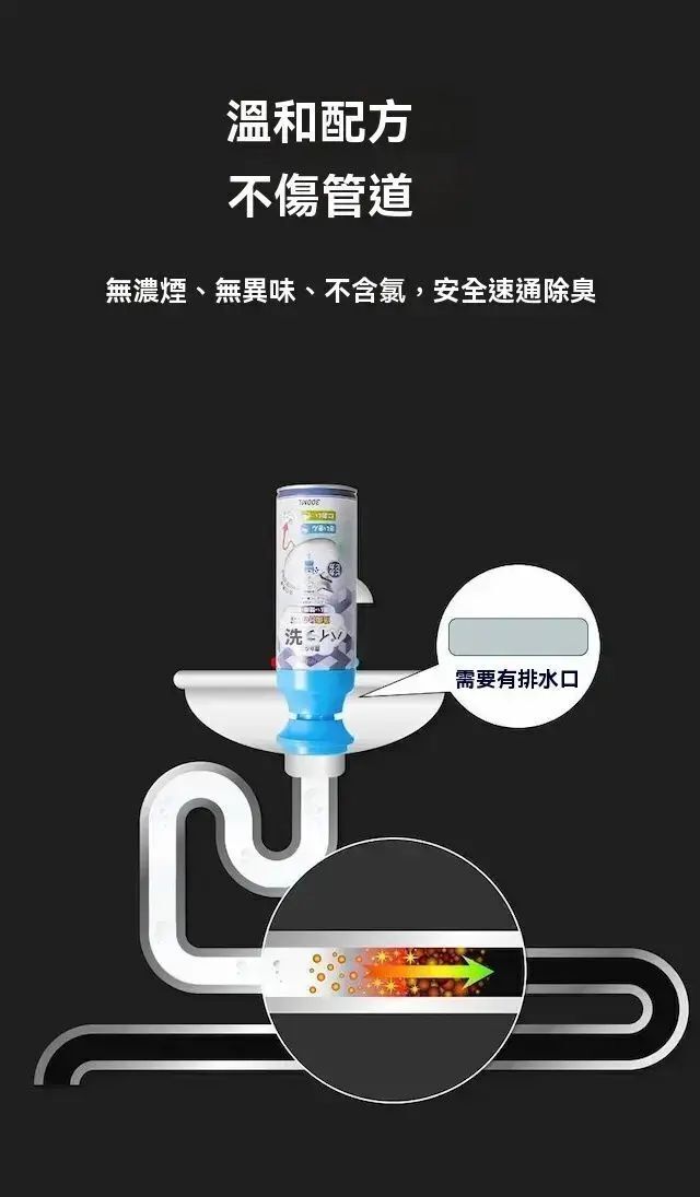 (1瓶)管道除臭劑 下水道除臭泡沫 下水道消臭 異味消除泡沫劑 鋅盤去塞 疏通水槽 掛水管清潔 袪塞 通渠- View 6-ManyMart 萬嚟買