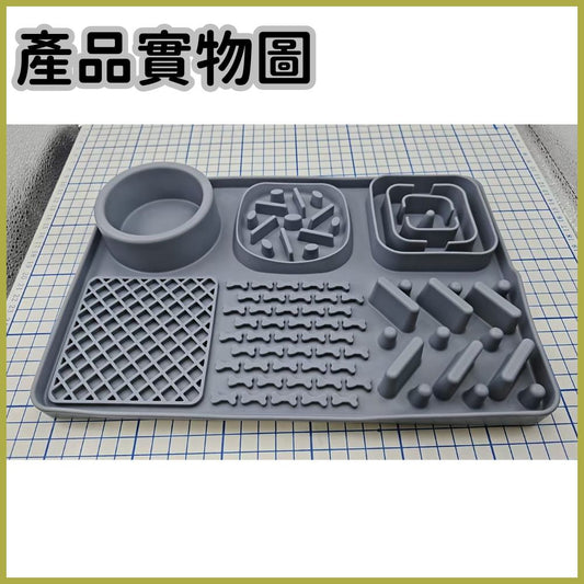 寵物慢食墊 4合1多功能貓狗舔食墊 矽膠防滑防打翻慢食碗 狗碗 貓碗 寵物紓壓玩具 慢食盆 護胃防噎 寵物用品 寵物碗- View 2-ManyMart 萬嚟買