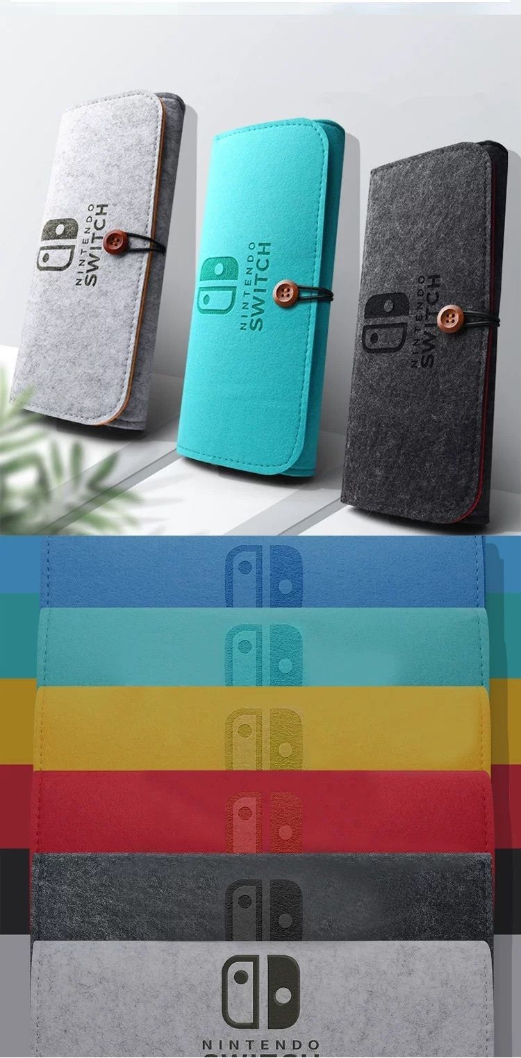 Switch 2 專用！毛氈防護收納包｜防刮防水 防震抗壓 附遊戲卡帶收納卡槽｜任天堂NS2 軟殼保護包 Nintendo主機手拿包 遊戲機配件 旅行旅遊隨身收納 保護套 收納袋（灰色款）- View 7-ManyMart 萬嚟買