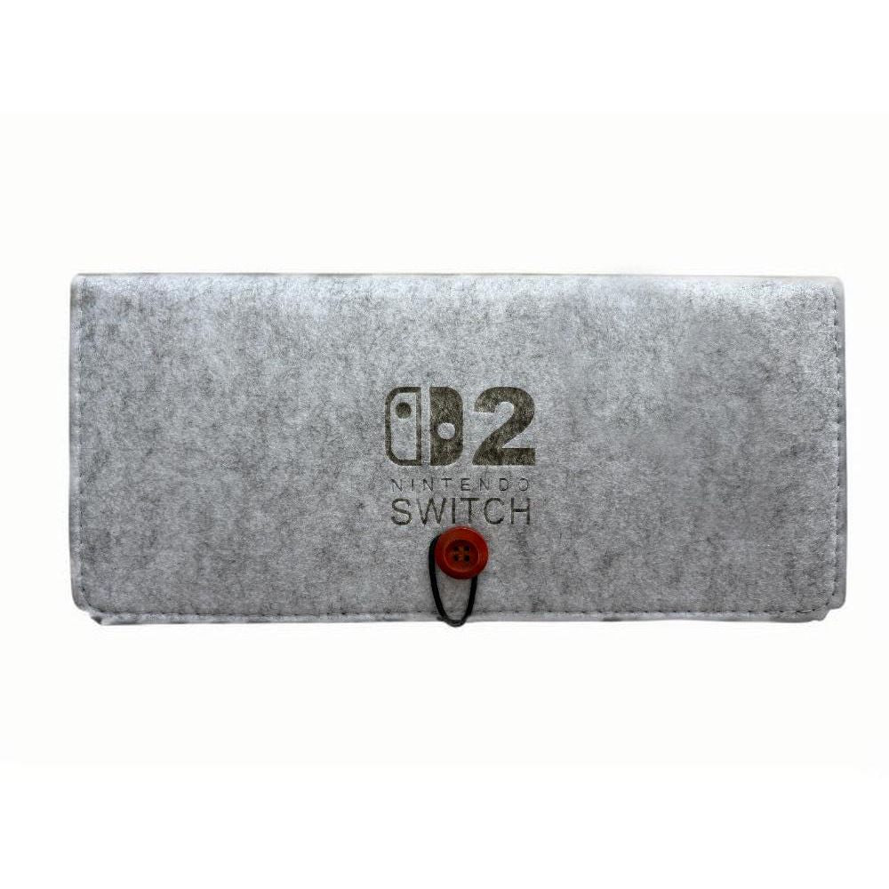 Switch 2 專用！毛氈防護收納包｜防刮防水 防震抗壓 附遊戲卡帶收納卡槽｜任天堂NS2 軟殼保護包 Nintendo主機手拿包 遊戲機配件 旅行旅遊隨身收納 保護套 收納袋（灰色款）- View 10-ManyMart 萬嚟買