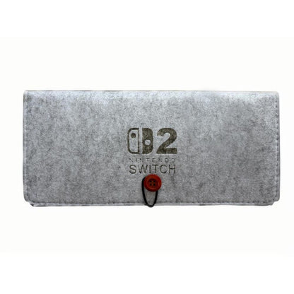 Switch 2 專用！毛氈防護收納包｜防刮防水 防震抗壓 附遊戲卡帶收納卡槽｜任天堂NS2 軟殼保護包 Nintendo主機手拿包 遊戲機配件 旅行旅遊隨身收納 保護套 收納袋（灰色款）- View 10-ManyMart 萬嚟買