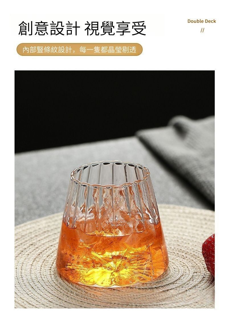 (350ml) 日式條紋玻璃杯 威士忌/啤酒杯 家用玻璃杯 牛奶/果汁/杯 酒杯- View 5-ManyMart 萬嚟買