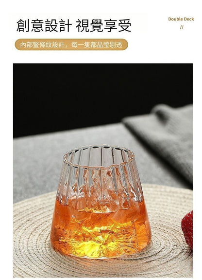 (350ml) 日式條紋玻璃杯 威士忌/啤酒杯 家用玻璃杯 牛奶/果汁/杯 酒杯- View 5-ManyMart 萬嚟買