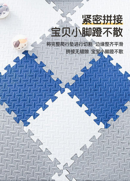 （灰色 10片裝 30*30*1cm）EVA泡棉樹葉紋兒童遊戲地墊 泡棉地墊 防滑爬行墊 寶寶爬行拼接地墊 家用地板墊- View 9-ManyMart 萬嚟買