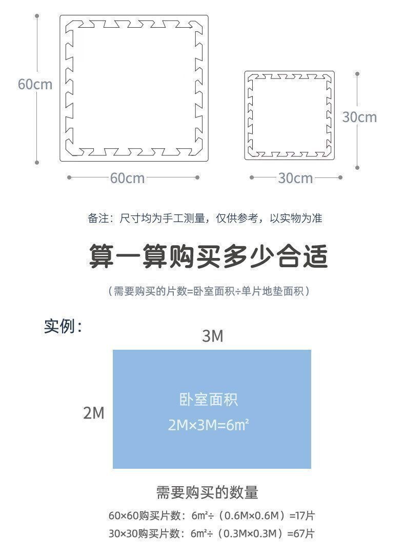 （灰色 10片裝 30*30*1cm）EVA泡棉樹葉紋兒童遊戲地墊 泡棉地墊 防滑爬行墊 寶寶爬行拼接地墊 家用地板墊- View 10-ManyMart 萬嚟買
