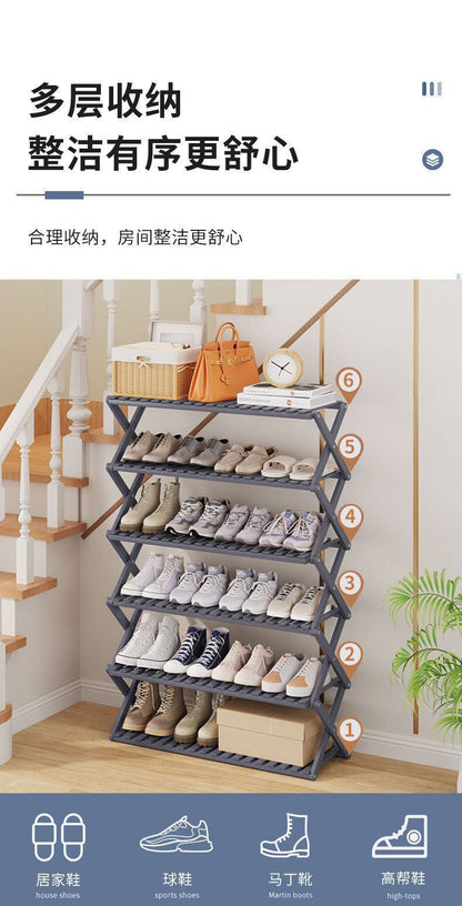 （四層）免安裝鞋架 折疊鞋架 多層簡易收納鞋櫃 鞋架子- View 8-ManyMart 萬嚟買