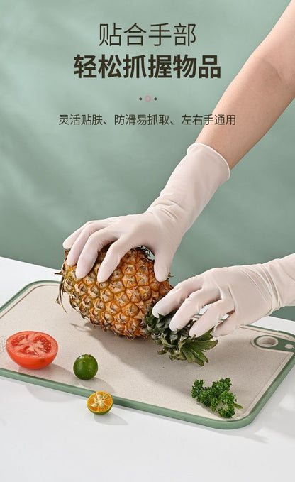 S碼 （ 50只裝 ）一次性洗碗手套 女家務清潔 廚房耐用食品級 加長丁腈家用 防水薄貼手 /即棄手套/廚房 洗碗廚房必備 食物手套 清潔手套 厨房手套 煮食手套- View 4-ManyMart 萬嚟買