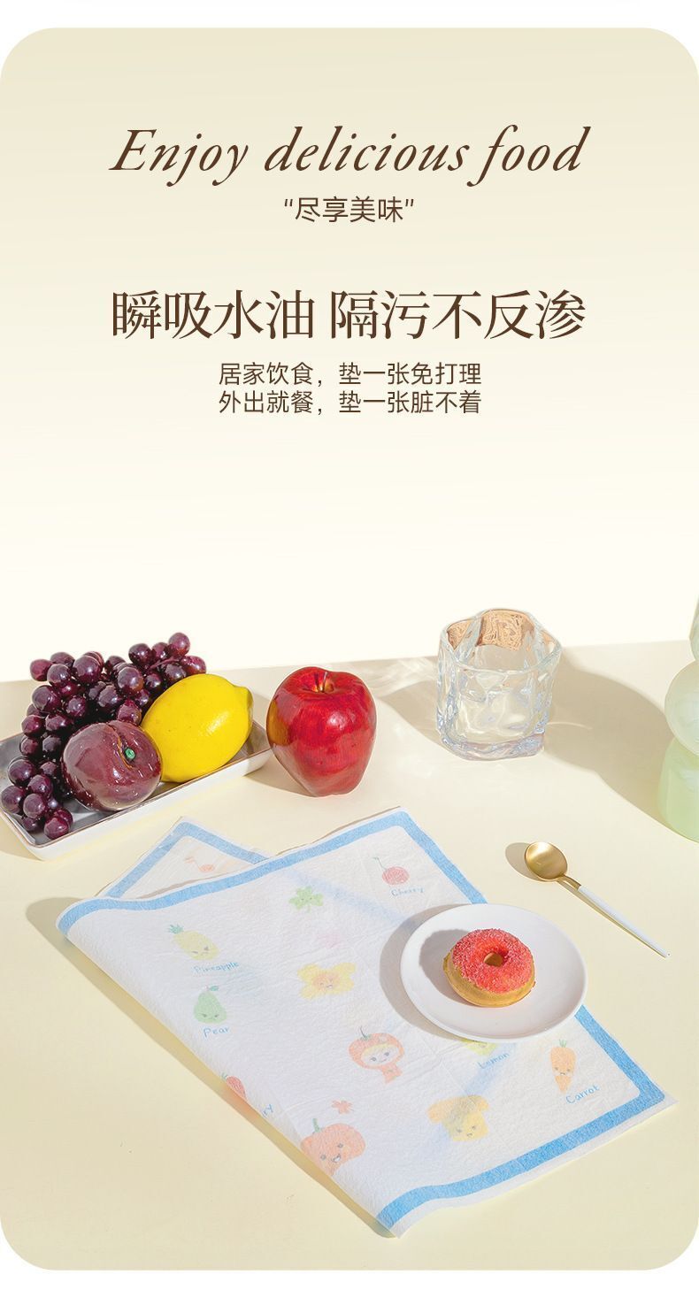 嬰兒一次性餐墊 (10片裝-混色) 防油防水餐椅墊 桌布墊 外出餐桌墊- View 3-ManyMart 萬嚟買