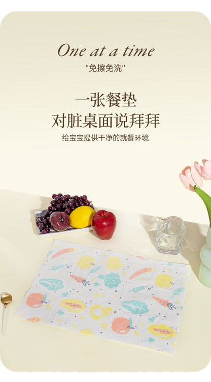 嬰兒一次性餐墊 (10片裝-混色) 防油防水餐椅墊 桌布墊 外出餐桌墊- View 7-ManyMart 萬嚟買