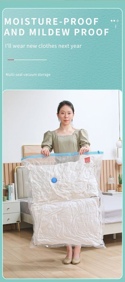 （五個裝50*60cm）換季熱賣 - 透明真空壓縮袋 換季收納袋 衣服被子收納袋 雪花蓋爆拉鍊- View 3-ManyMart 萬嚟買