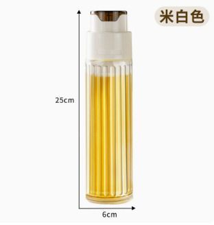 (白色-500ml) 創意輕奢自動開合玻璃油壺-橄欖油瓶-鼓油瓶-料酒瓶-白醋瓶- View 5-ManyMart 萬嚟買